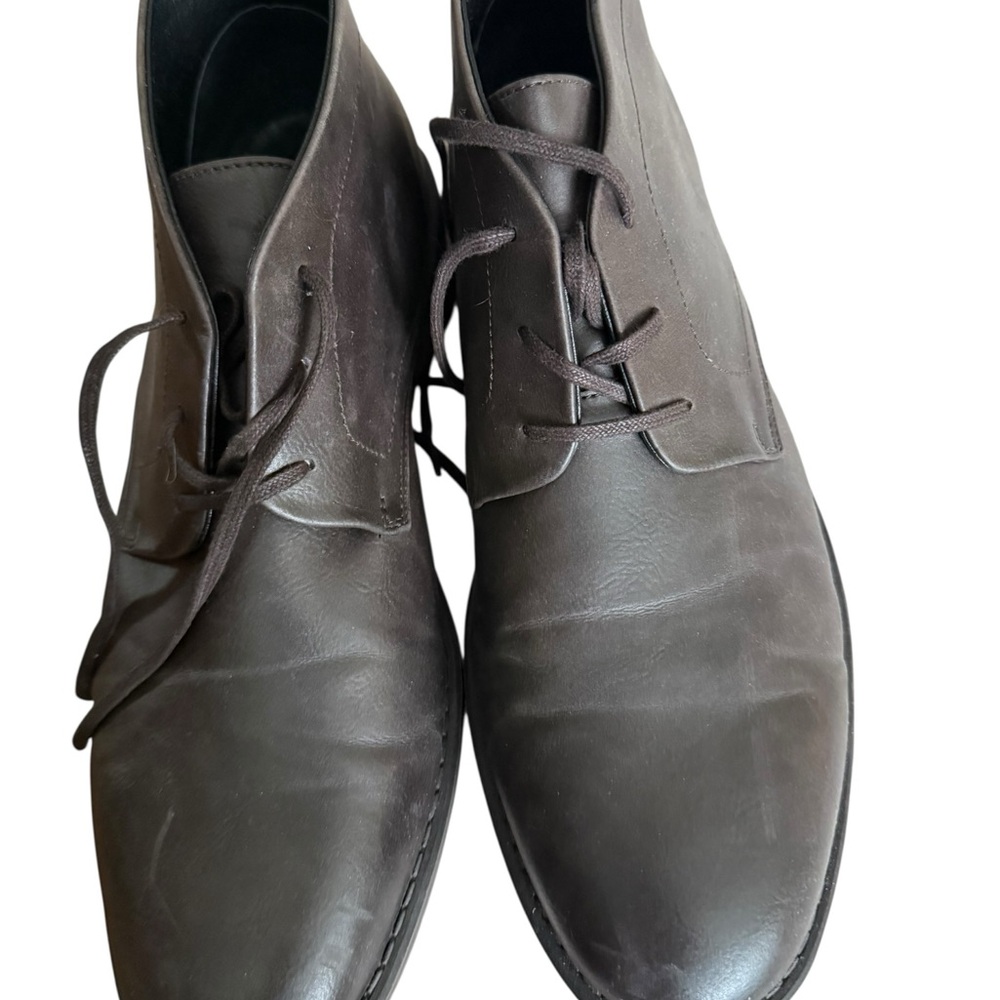 Calvin Klein Men's Brown Leather Chukka Shoes